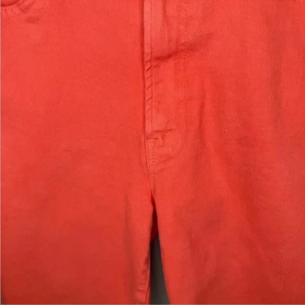 MOTHER The Hustler Ankle Fray Jeans Persimmon Coral Size 28 Cropped - Picture 5 of 12